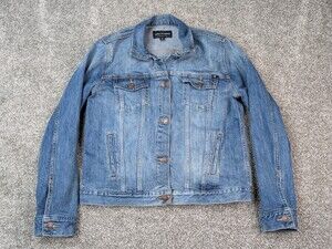 Lucky Brand Jacket Womens M Blue Jean Classic Denim Trucker Faded